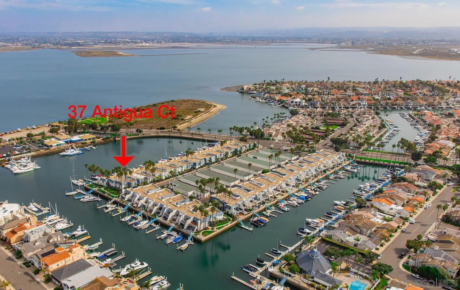 37 Antigua Court Coronado, CA 92118 - Photo 2 of 39 an aerial view of lake and residential houses with outdoor space