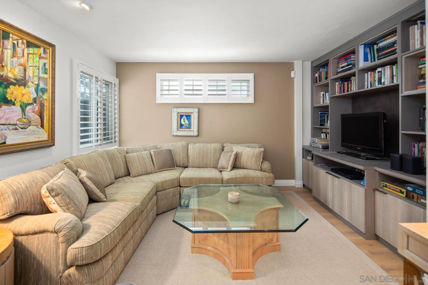 37 Antigua Court Coronado, CA 92118 - Photo 25 of 39 a living room with furniture and a flat screen tv
