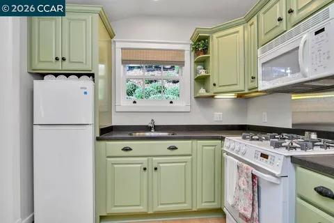 a view of a house with a yard plants and large tree