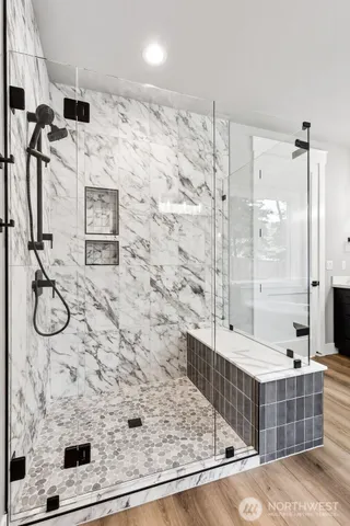 a bathroom with a shower