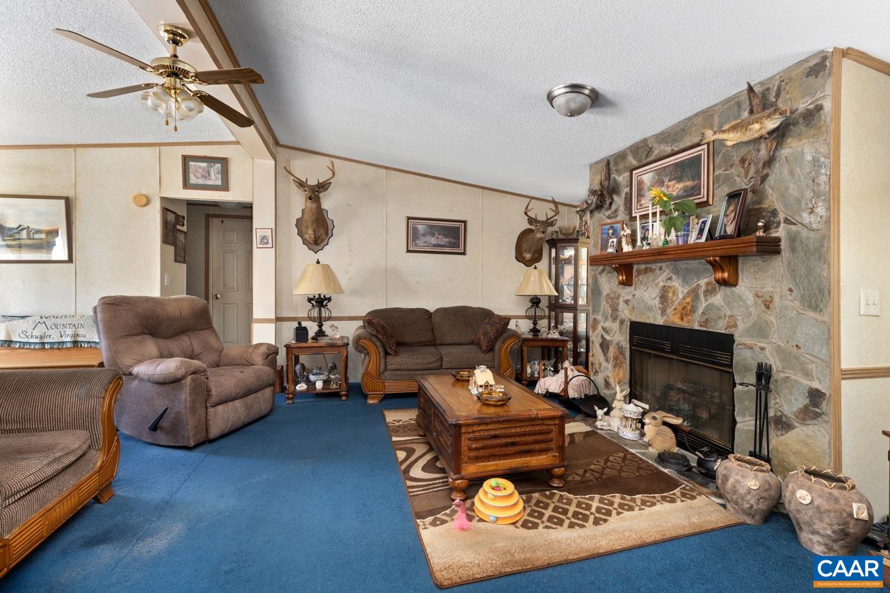 5000 Wheelers Cove Road Shipman, VA 22971 - Photo 24 of 45 a living room with furniture and a fireplace