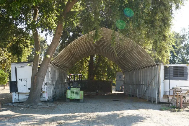 a view of backyard with green space