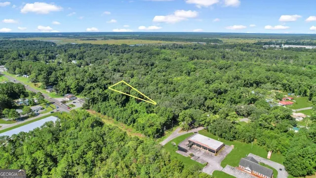 a view of a yard with a tree