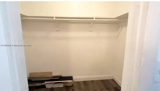 a view of small space with racks on the wall