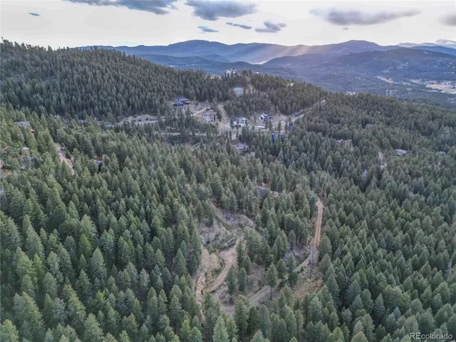 a view of a lush green hillside and a houses