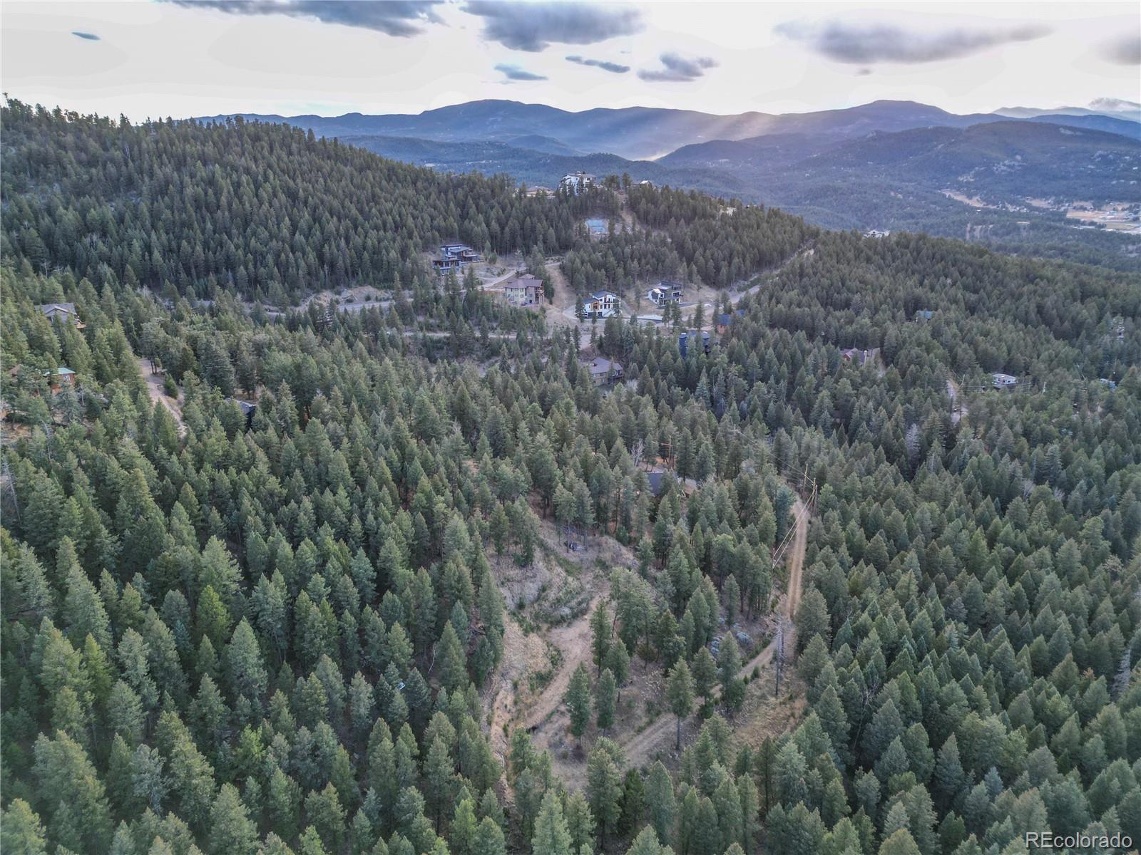 26779 Fern Gulch Road Evergreen, CO 80439 - Photo 20 of 24 a view of a lush green hillside and a houses
