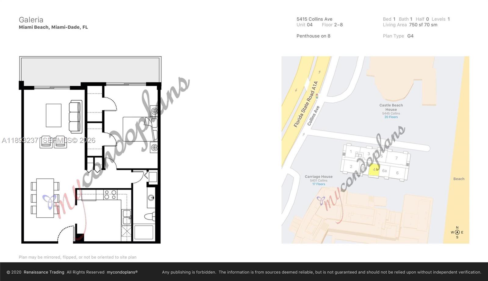 5415 Collins Avenue, Unit 304 Miami Beach, FL 33140 - Photo 14 of 20 a view of a living room with a large window