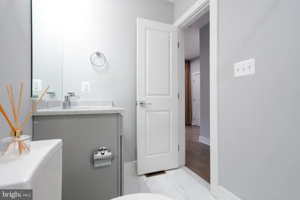 a view of roof deck with furniture