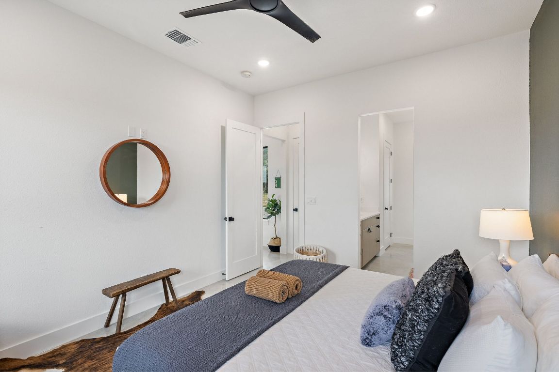 11 Sacramento Boerne, TX 78006 - Photo 23 of 40 Bedroom featuring ceiling fan and recessed lighting