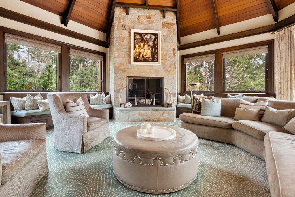 51 Scotch Pine Road Wellesley, MA 02481 - Photo 10 of 30 a living room with furniture and a large window