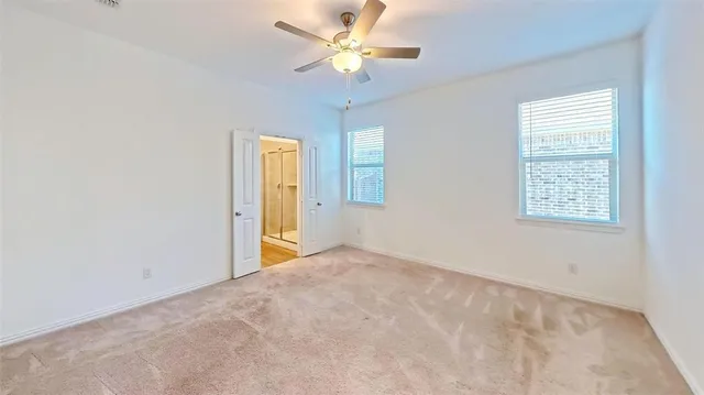 a view of a room with a window