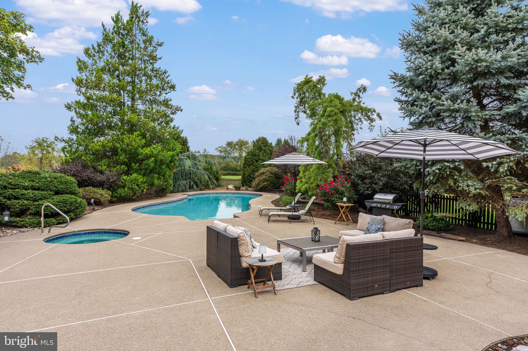 1995 Peppermint Road Coopersburg, PA 18036 - Photo 61 of 67 a view of pool with table and chairs under an umbrella