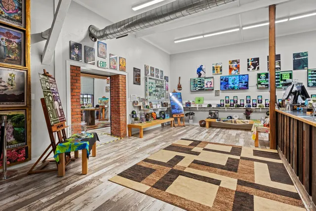 a living room with lots of furniture and a rug