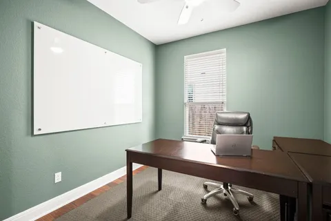 a view of a workspace with a window