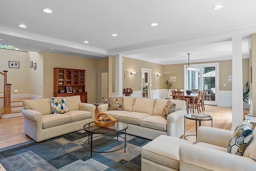 166 Tower Road Lincoln, MA 01773 - Photo 16 of 39 a living room with furniture and view of kitchen