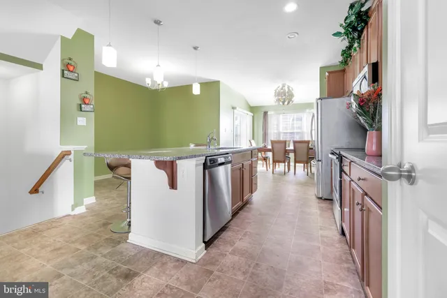 a kitchen with lots of counter top space