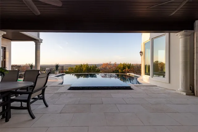 a balcony with an ocean view