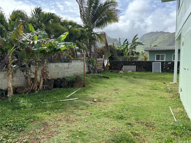 a view of backyard of house