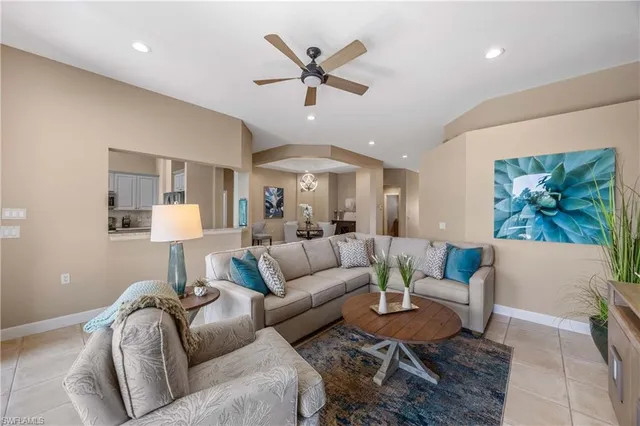 a living room with furniture