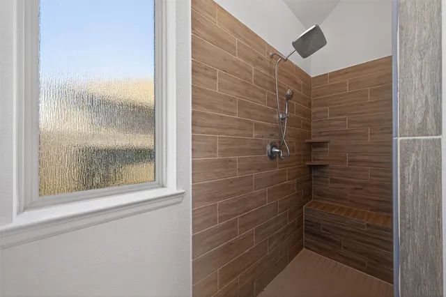 a bathroom with a shower