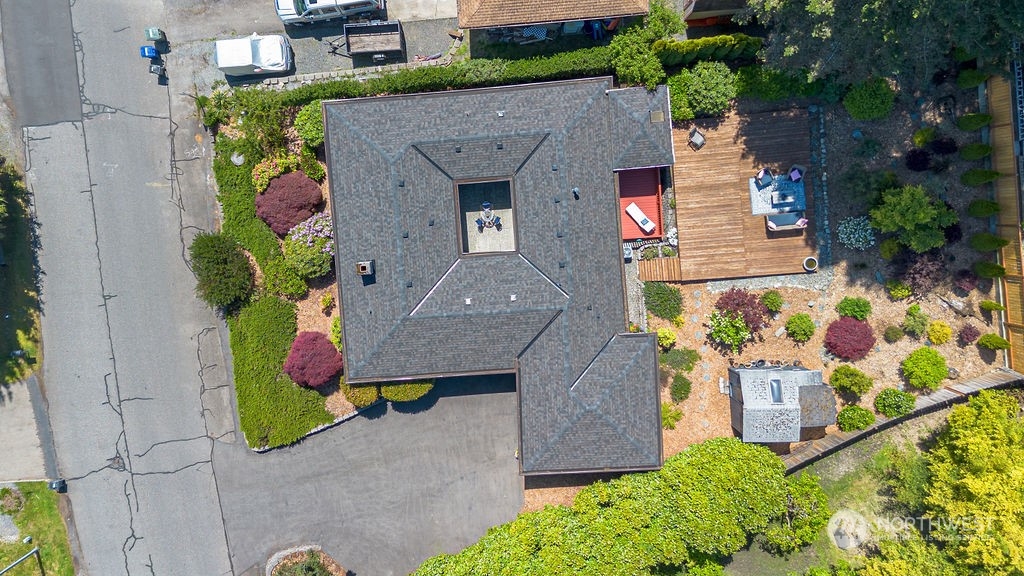22422 4th Avenue Southeast Bothell, WA 98021 - Photo 6 of 39 an aerial view of a house with a yard and potted plants