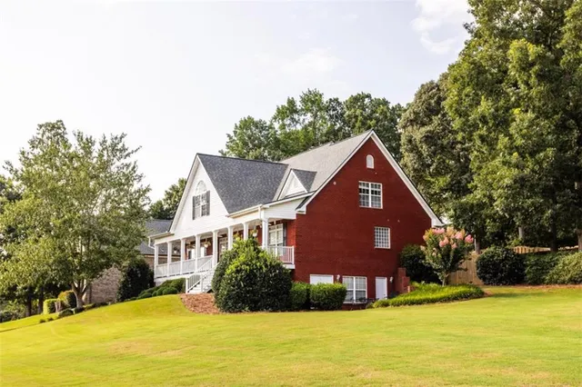a view of balcony with furniture