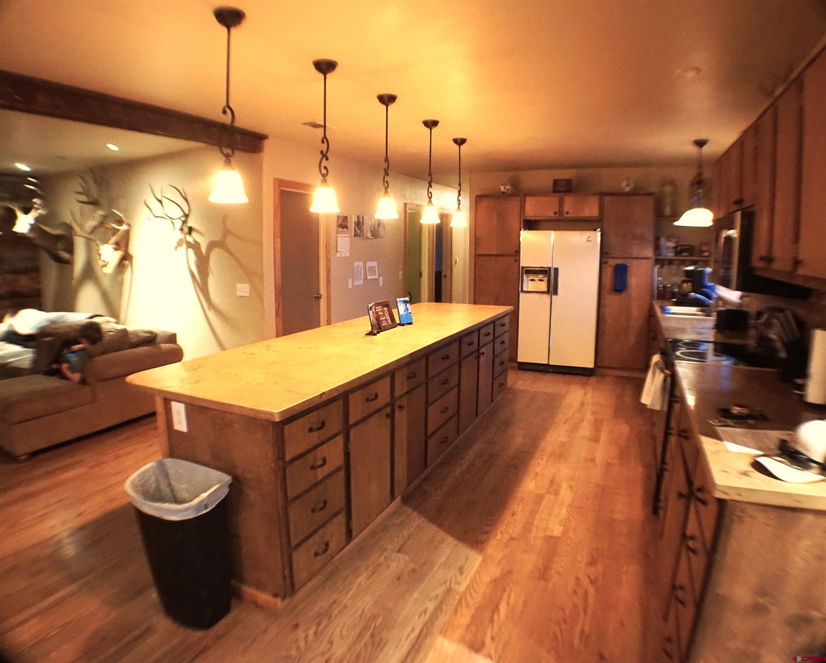 175 County Road Egnar, CO 81325 - Photo 14 of 35 a large kitchen with kitchen island a stove a sink dishwasher and wooden cabinets