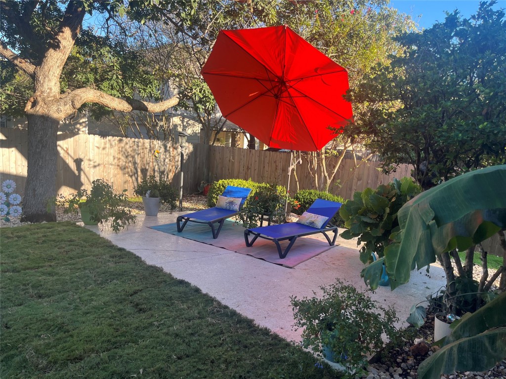 12201 Barrel Bend Austin, TX 78748 - Photo 29 of 35 Fenced backyard with a patio area