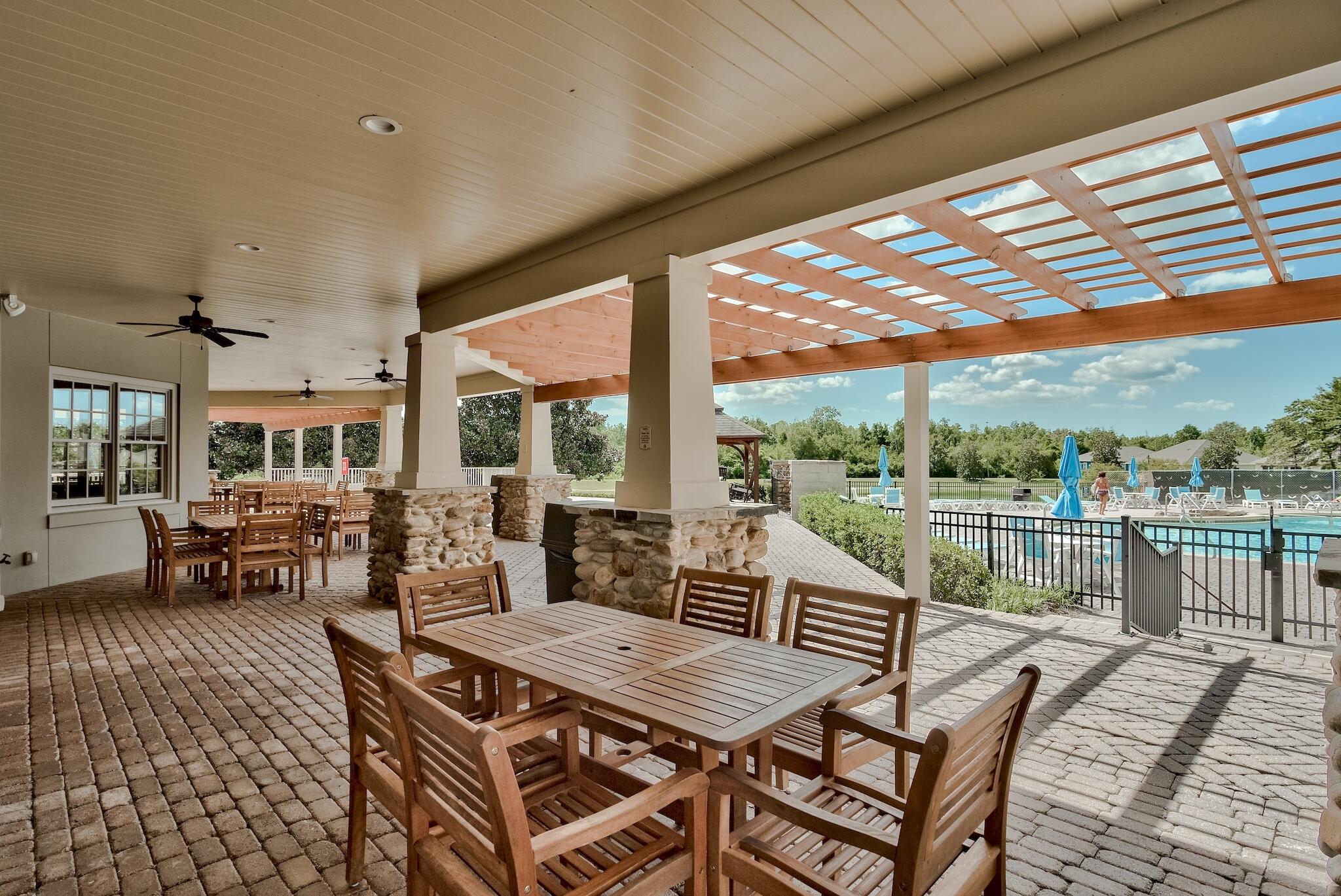 258 This Way, Unit LOT 79 Freeport, FL 32439 - Photo 72 of 80 a outdoor space with patio the couches and a dining table with garden view