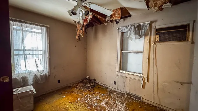 a view of hallway with shower