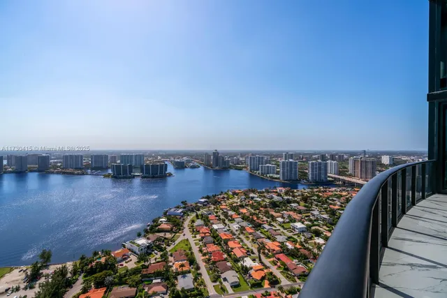 a view of a lake with city