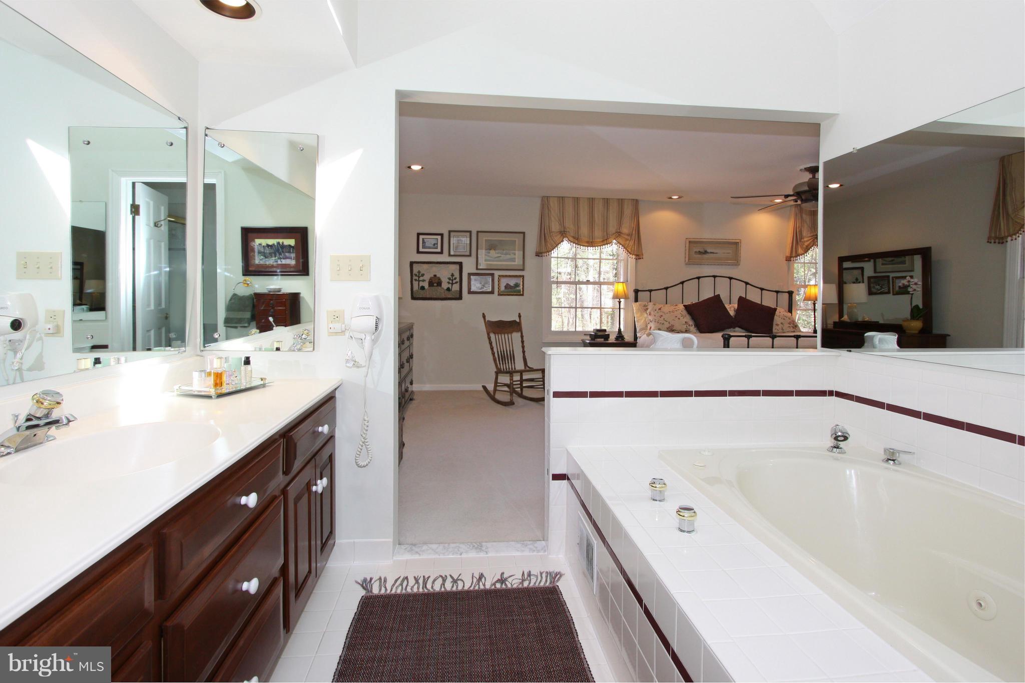 11500 Drop Forge Lane Reston, VA 20191 - Photo 14 of 30 a spacious bathroom with a double vanity sink mirror and bathtub
