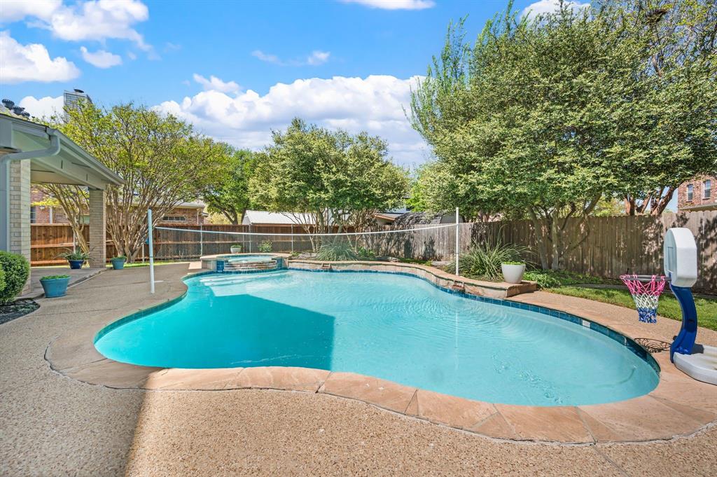 417 Shade Tree Circle Hurst, TX 76054 - Photo 35 of 39 a view of a swimming pool with a patio