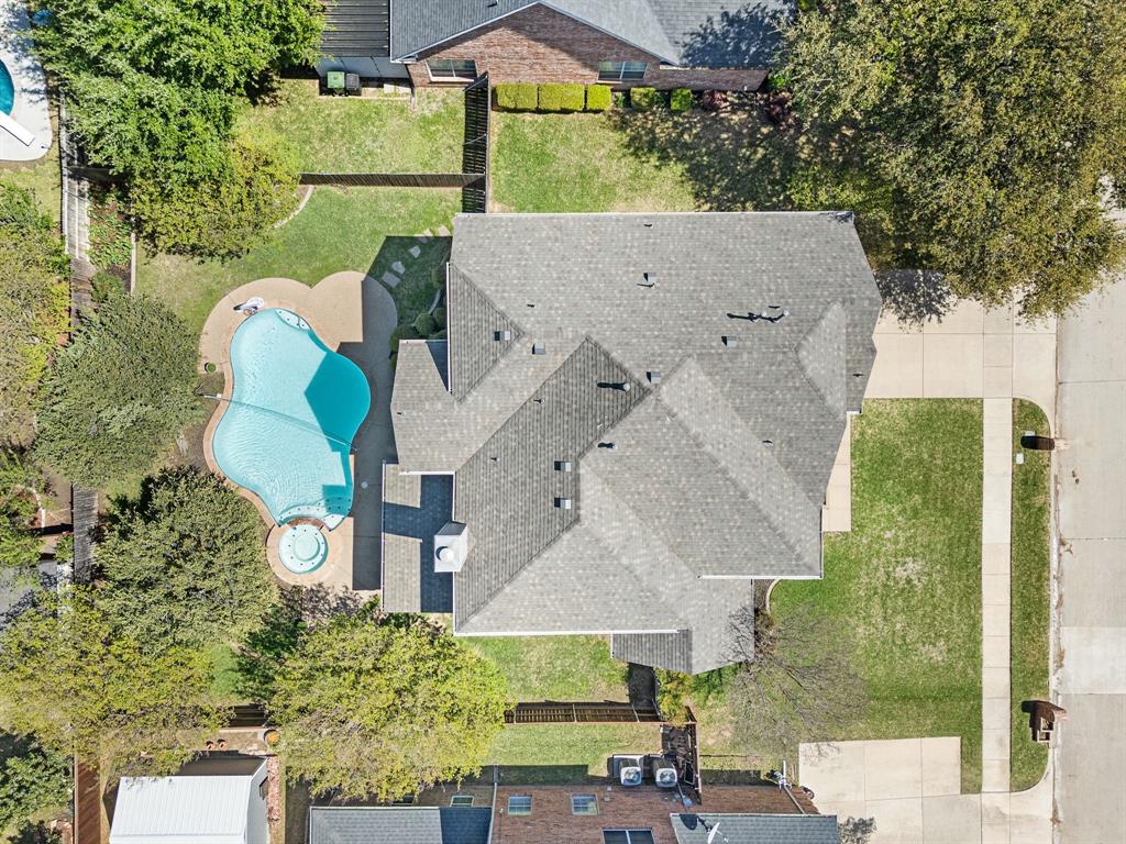 417 Shade Tree Circle Hurst, TX 76054 - Photo 38 of 39 an aerial view of a house with a yard and balcony