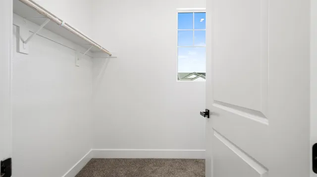 a view of small space with racks on the wall