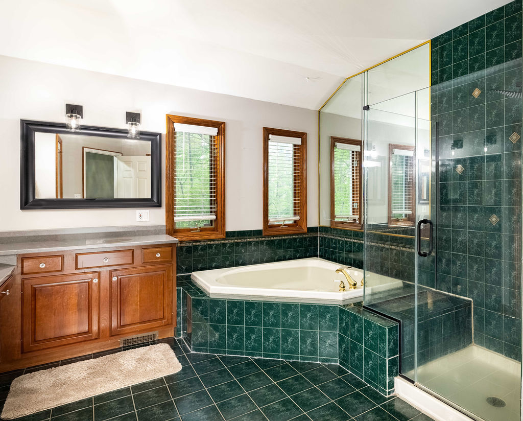 3208 Buried Oak Drive Crete, IL 60417 - Photo 14 of 26 a bathroom with a tub a sink and a mirror