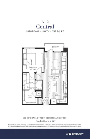 $2,144 | 160 Birdsall Street, Unit 1114, Houston, TX 77007