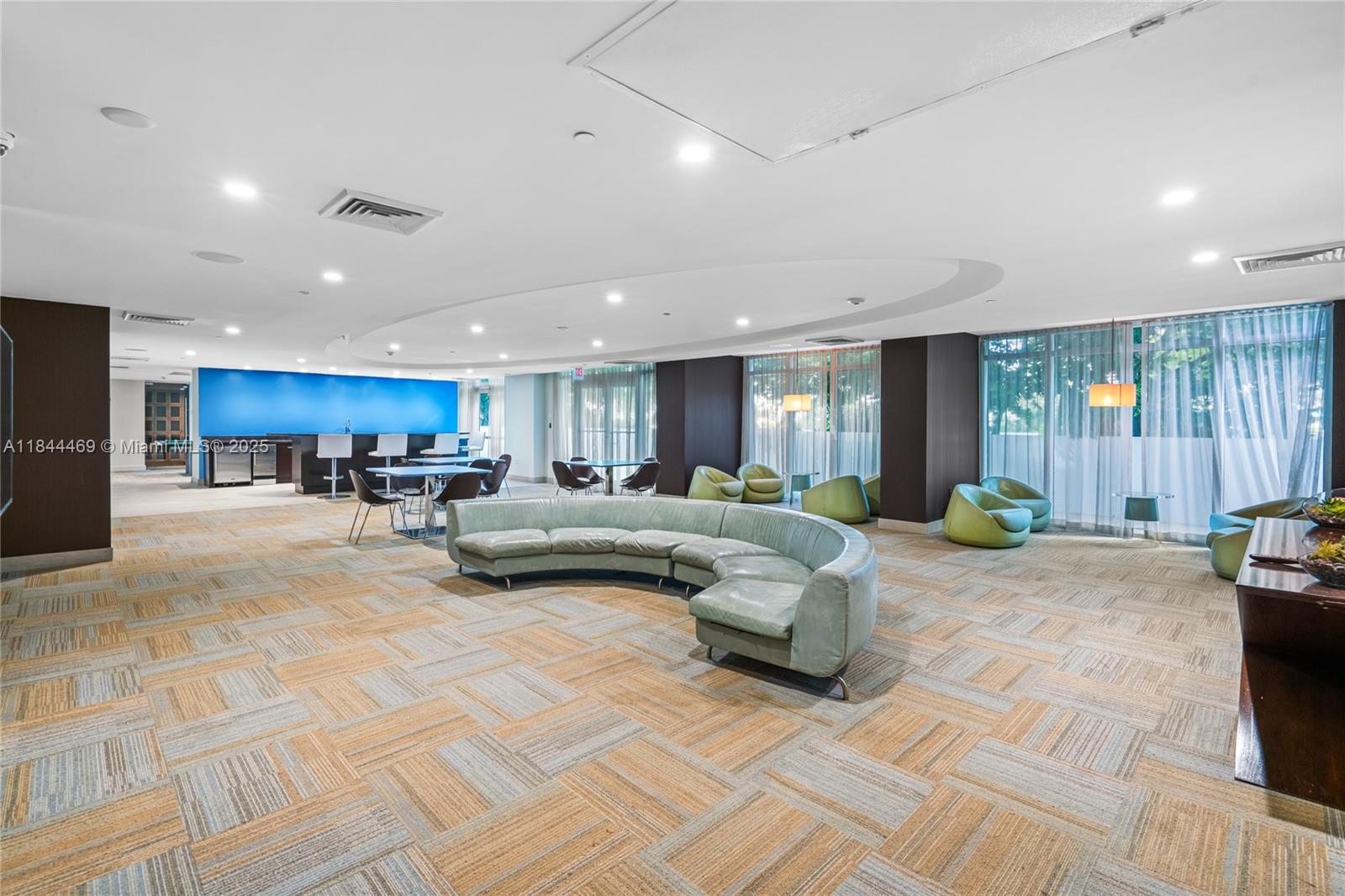 951 Brickell Avenue, Unit 1505 Miami, FL 33131 - Photo 43 of 48 a view of kitchen with kitchen island dining table and living room