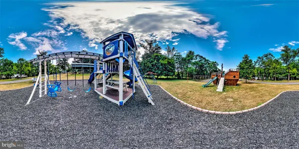 a view of a park with slide