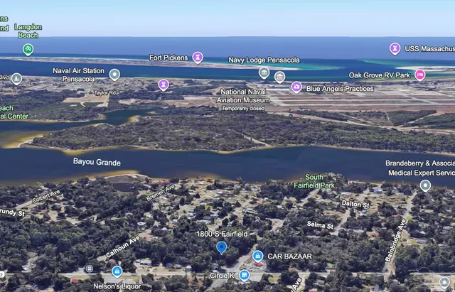 a view of a water with a building