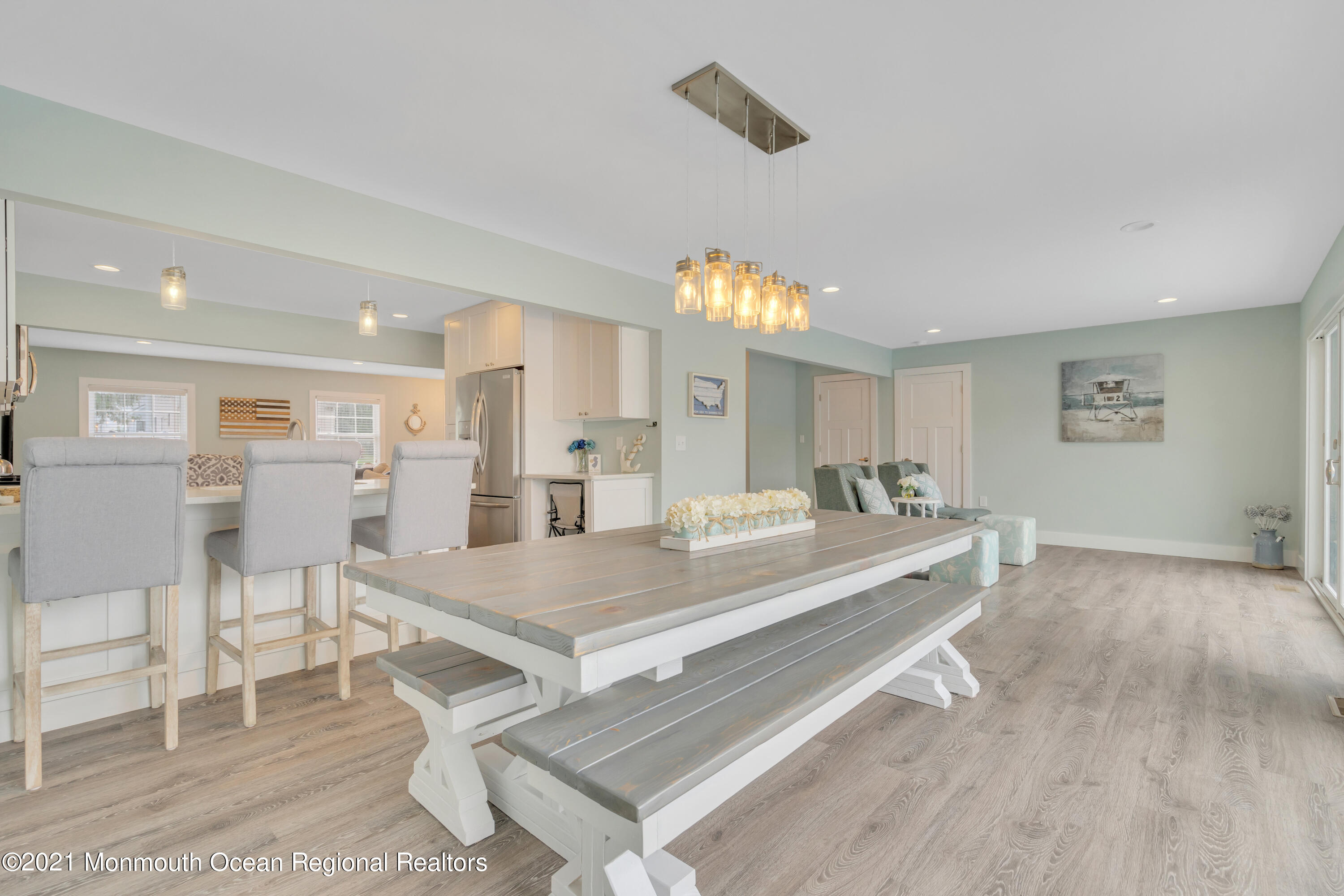 28 Harbor Inn Road Bayville, NJ 08721 - Photo 15 of 52 a view of kitchen island and living room