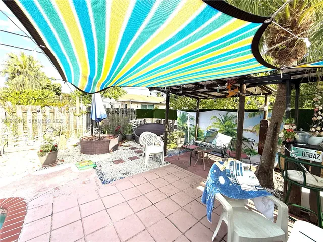 a outdoor living space with furniture