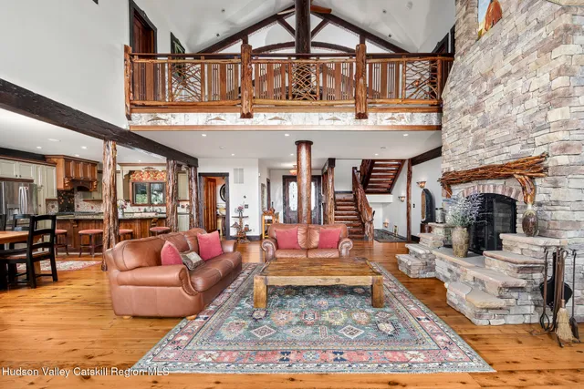 a view of living room and dining room