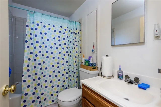 a bathroom with a sink toilet and a mirror