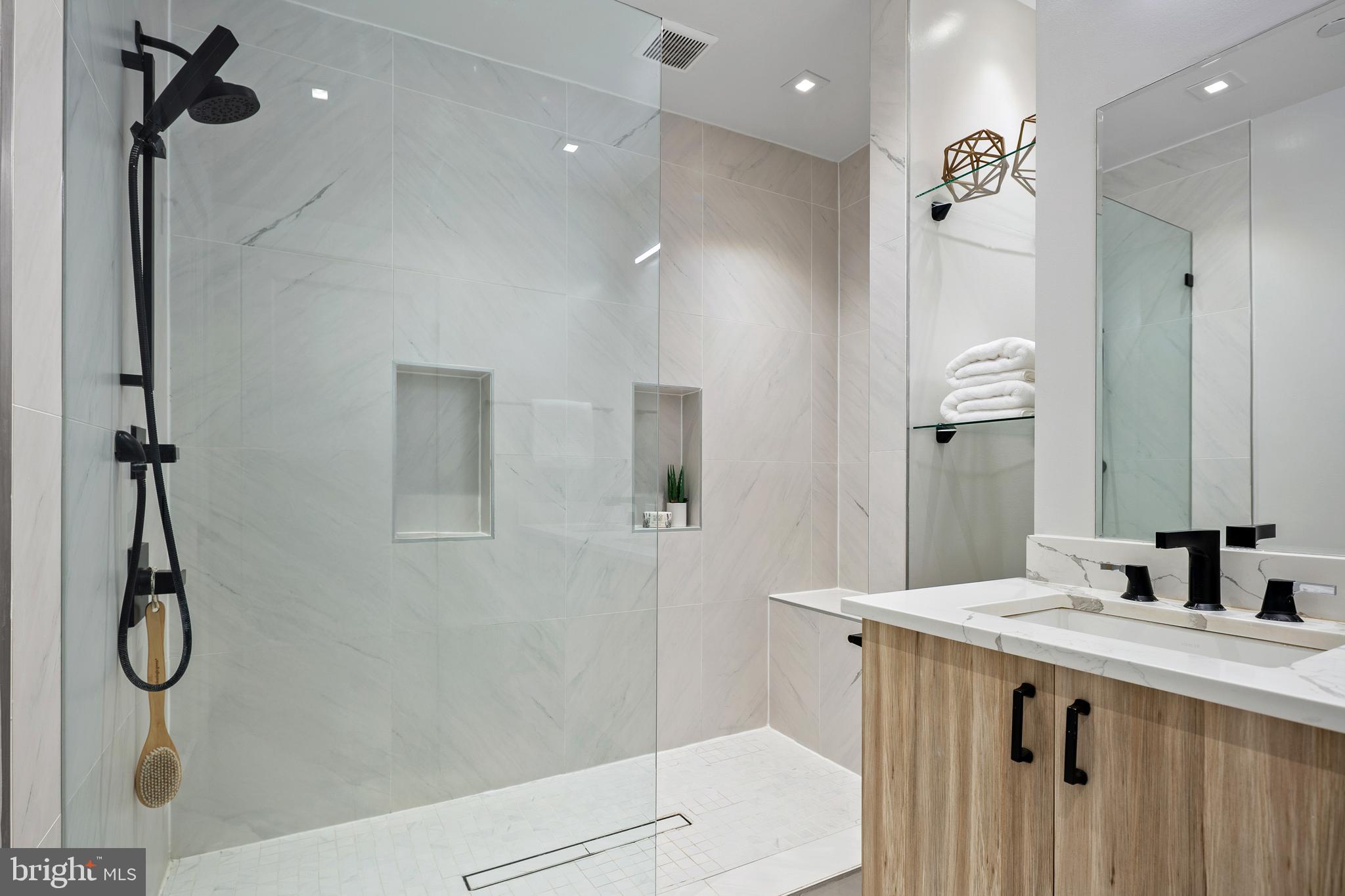 330 16th Street Southeast, Unit 2 Washington, DC 20003 - Photo 21 of 32 Gorgeous Primary Bath with Glass Shower