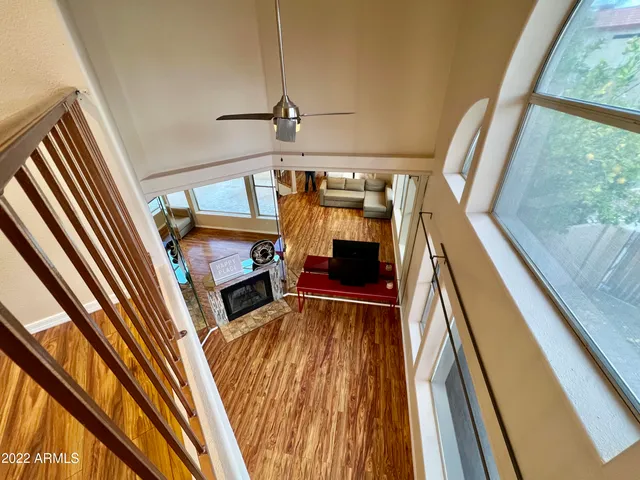 a view of wooden floor in a building