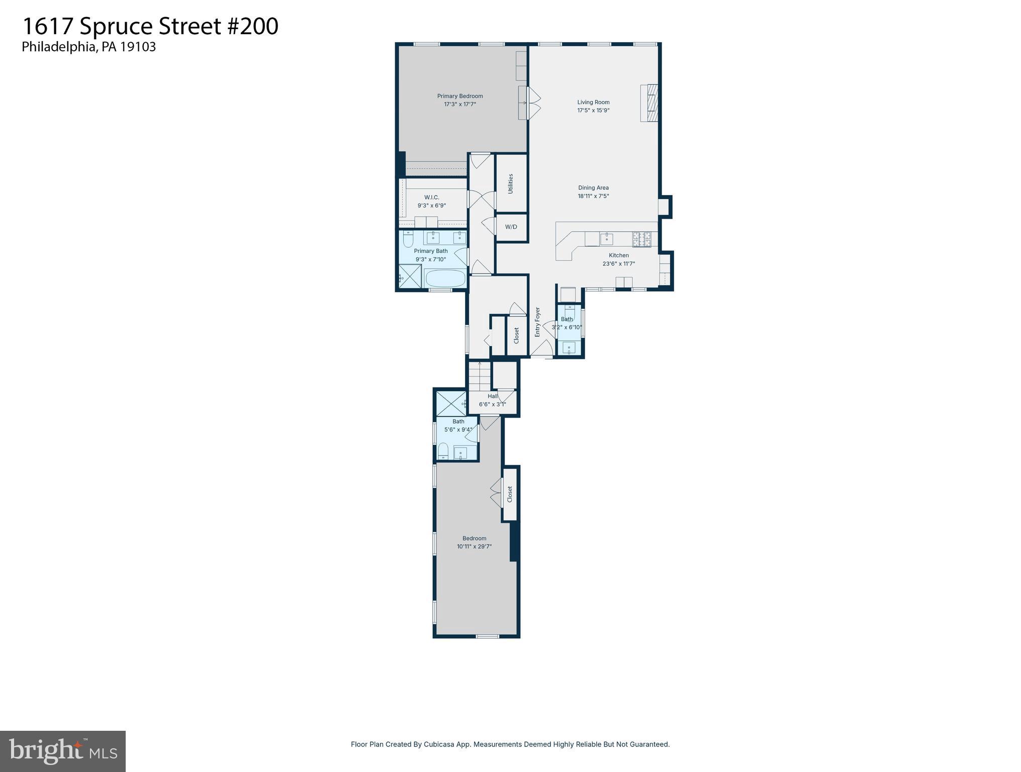 1617 Spruce Street, Unit 200 Philadelphia, PA 19103 - Photo 21 of 21 Residence Floorplan