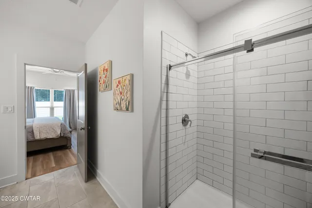 a bathroom with a shower