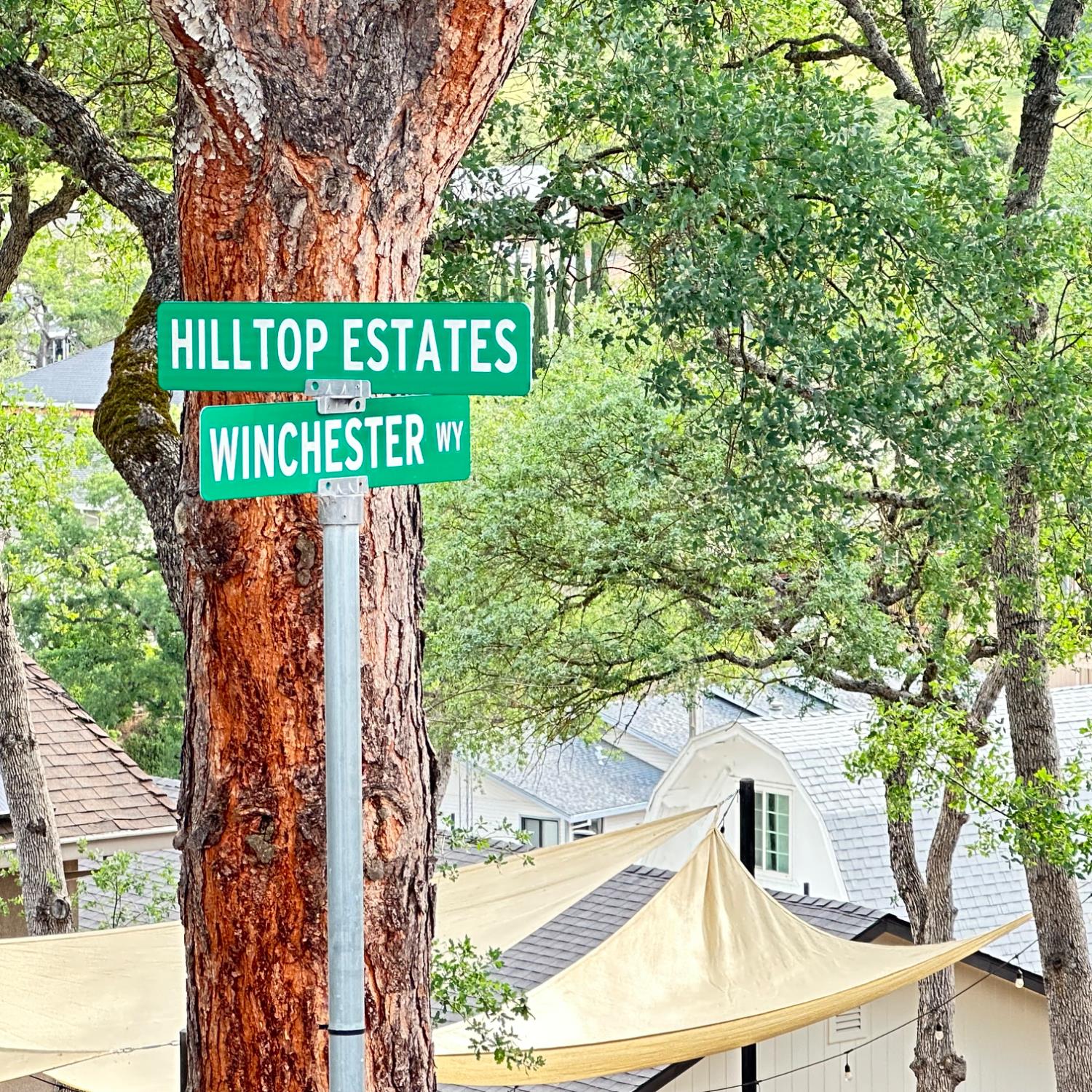 423 Winchester Way Copperopolis, CA 95228 - Photo 5 of 5 a sign that is sitting on a wooden wall