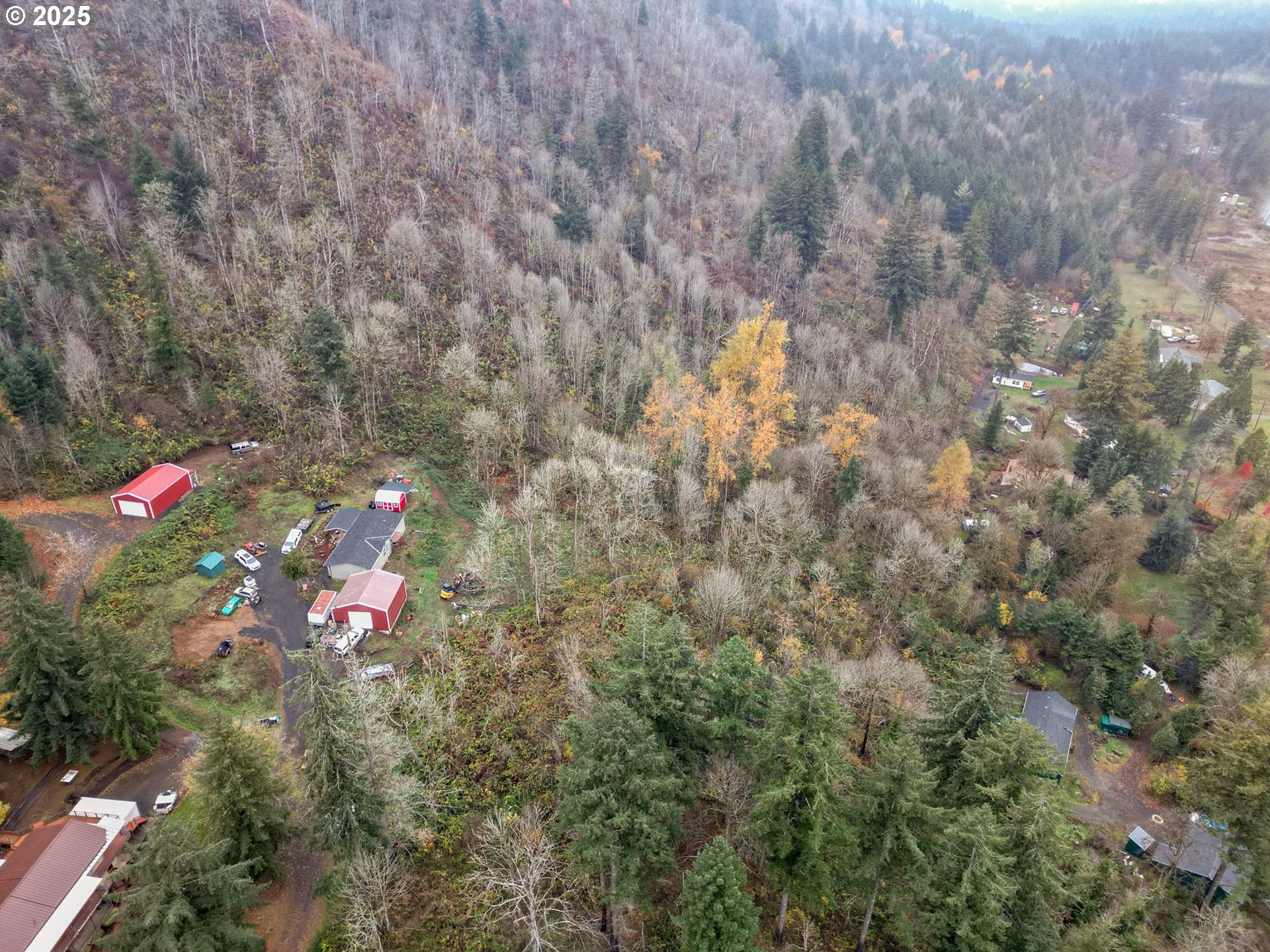 11065 Winstanley Lyons, OR 97358 - Photo 7 of 11 a backyard of a house with lots of green space and fog